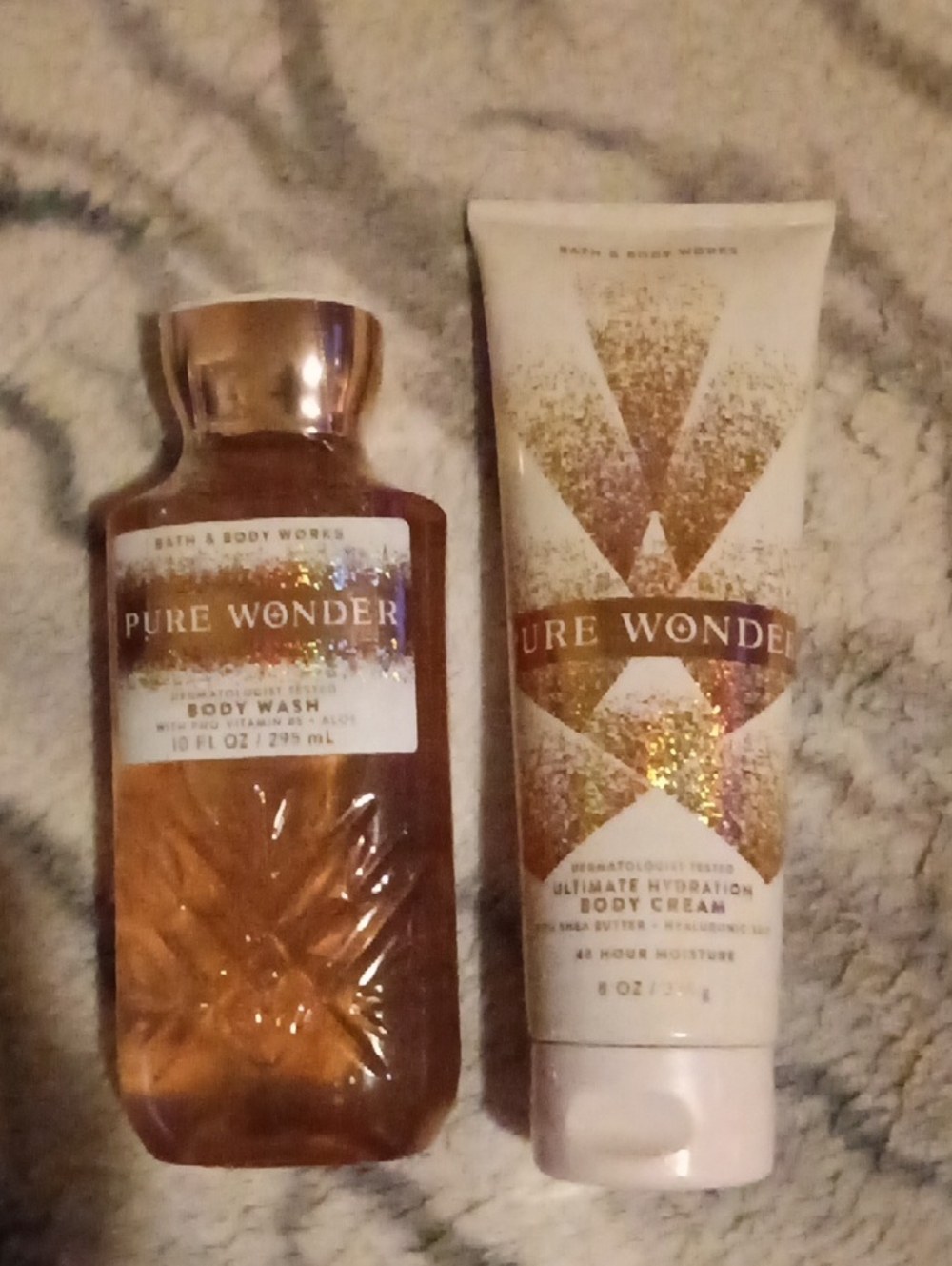 Bath & Body Works Pure Wonder Body Wash and Body Cream - Gold